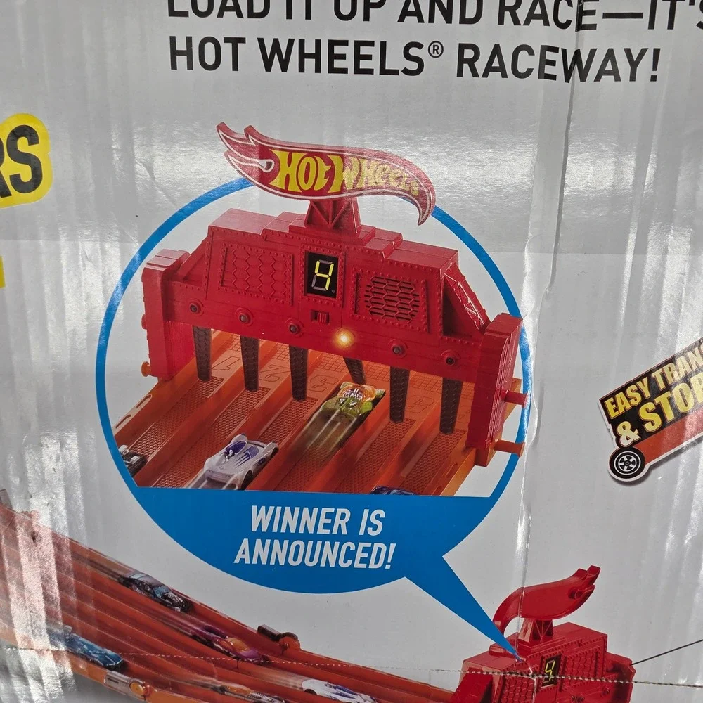 Hot Wheels Super 6-Lane Raceway Track Set 8 Feet Long Lights and Sounds TESTED
